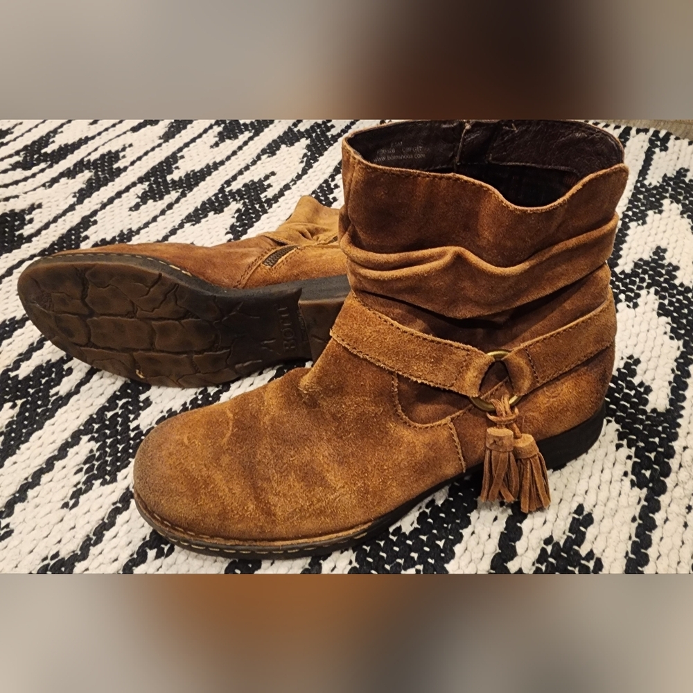BORN - Tobacco Brown Cory Tassel Ankle Boots